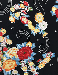Black Floral Breeze Flyaway Button Up Tunic Top