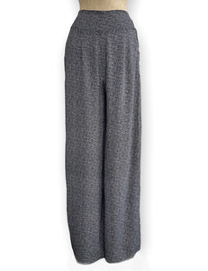 Black Pixie Dot 1940s Style High Waisted Palazzo Pants
