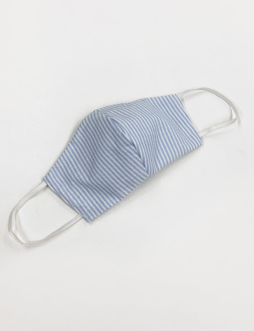 Blue Seersucker Handmade Washable Face Mask