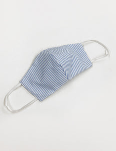 Blue Seersucker Handmade Washable Face Mask