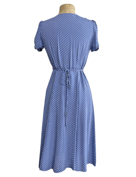 Cornflower Blue Polka Dot Vintage Inspired Rita Dress