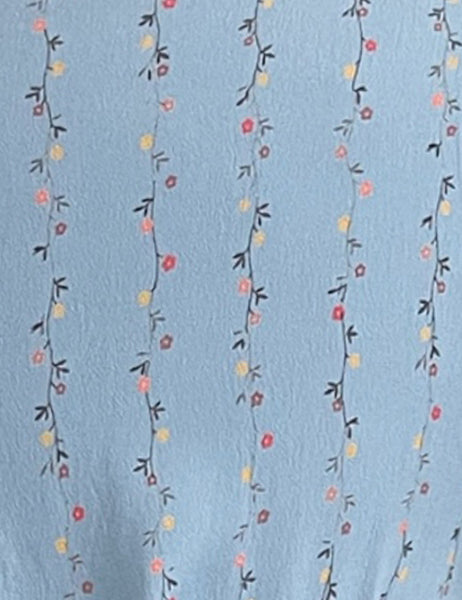 Soft Blue Fading Floral Vines Retro Style Rita Dress