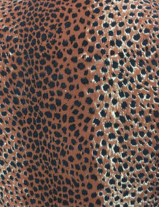 Brown Leopard Print 1940s Style High Waisted Palazzo Pants