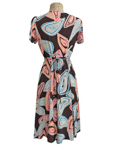 Chocolate Brown Mid Century Geode Retro Rita Dress