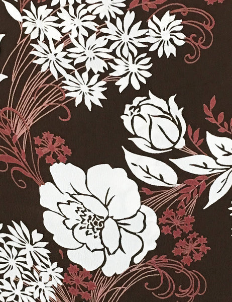 Retro Brown Floral Biasa Sweetheart Wrap Dress - FINAL SALE