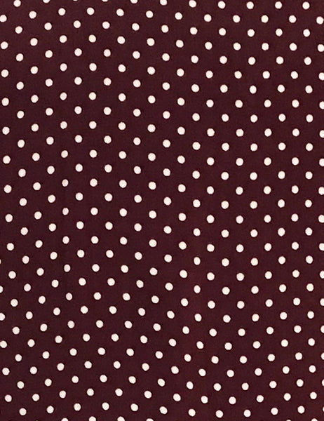 FINAL SALE - Burgundy Polka Dot 1930s Inspired V-Neck Kimono Top