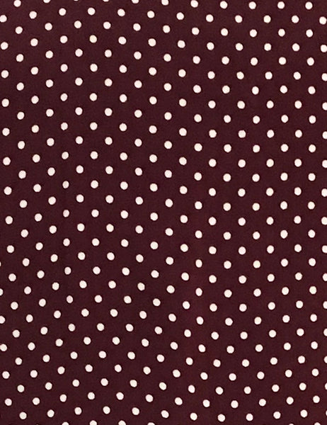 Burgundy Polka Dot 1930s Inspired V-Neck Kimono Top