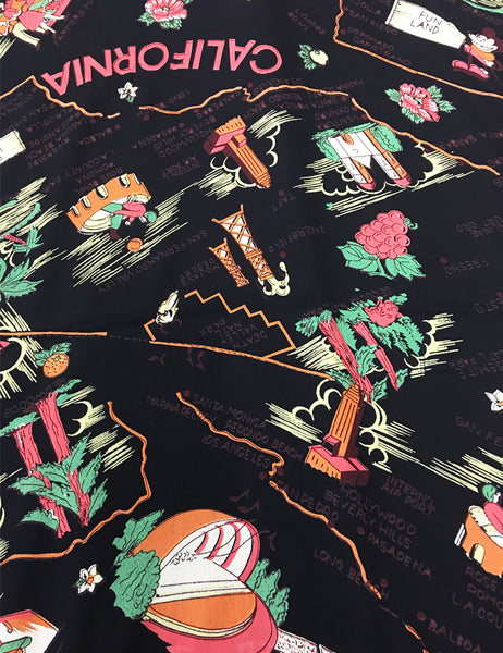 Black California Map Print Rosie 1940s Style Bib Overalls