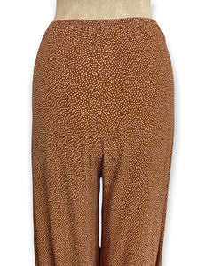 Caramel Pixie Dot 1940s Style High Waisted Palazzo Pants