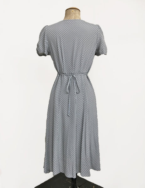 Celadon Green Polka Dot Knee Length Rita Dress