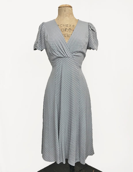 Celadon Green Polka Dot Knee Length Rita Dress