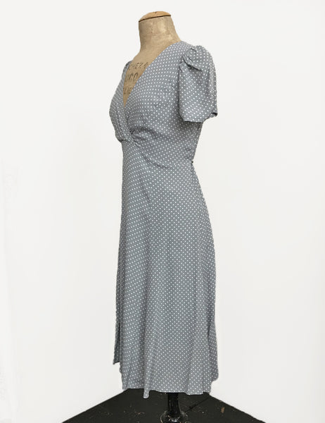 Celadon Green Polka Dot Knee Length Rita Dress