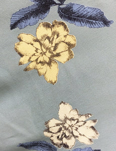 Celadon Blue Tropical Floral 1930s Venice Beach Balboa Swing Dress