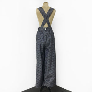 Fall Leaves Printed Chambray 1940s Style Rosie Bib Overalls - FINAL SALE