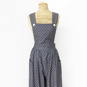 Fall Leaves Printed Chambray 1940s Style Rosie Bib Overalls - FINAL SALE
