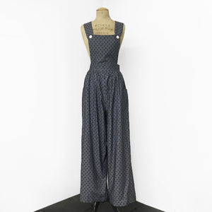 Fall Leaves Printed Chambray 1940s Style Rosie Bib Overalls - FINAL SALE