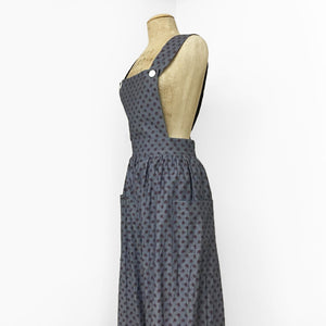 Fall Leaves Printed Chambray 1940s Style Rosie Bib Overalls - FINAL SALE