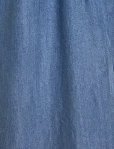 Soft Blue Chambray Wide Legged High Waisted Palazzo Pants