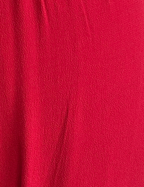 FINAL SALE - Cherry Red Heavy Crepe 1940s Style High Waisted Palazzo Pants