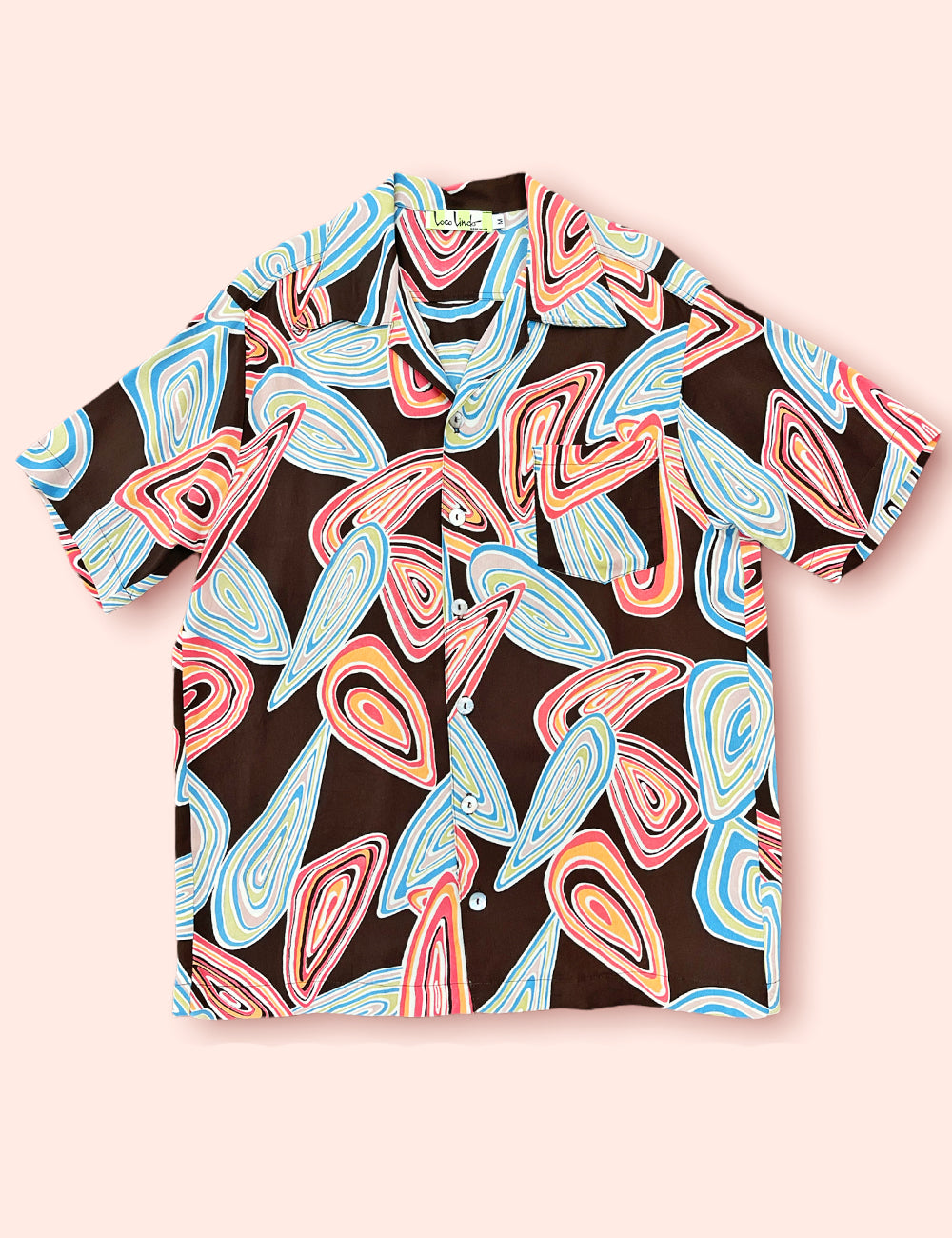 Chocolate Brown Mid-Century Geode Print Men's Sonny Shirt