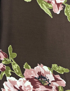 Chocolate Brown Corsage Floral Vintage Inspired Rita Dress