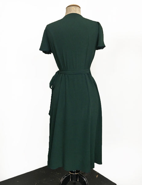 Christmas Green Vintage Inspired Biasa Sweetheart Wrap Dress