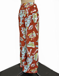 Cinnamon New York City Souvenir Print High Waisted Palazzo Pants