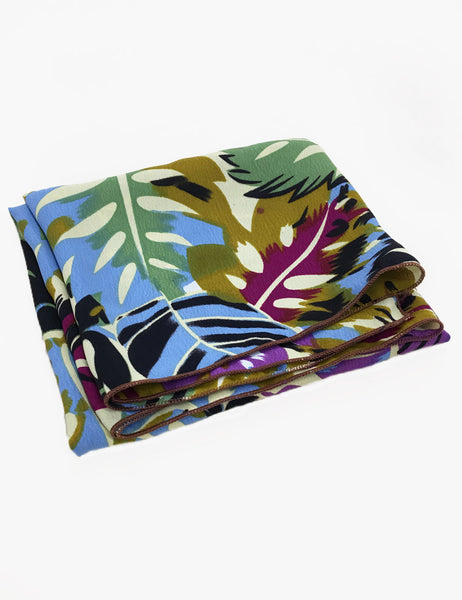 Colorful Palm Print Square Hair & Neck Scarf