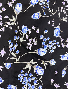 Cool Blue Roses 1930s Style Venice Beach Swing Dress