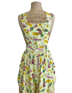 LIMITED RUN - Cool Green Pineapple Print 1940s Rosie Bib Overalls