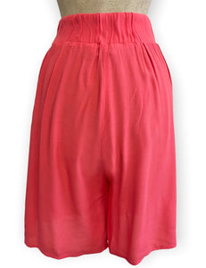FINAL SALE - Solid Coral Pink High Waist Retro Shorts