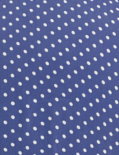 Cornflower Blue Polka Dot Short Sleeve Knee Length Vintage Day Dress