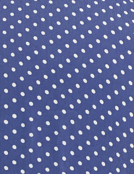Cornflower Blue Polka Dot Short Sleeve Knee Length Vintage Day Dress
