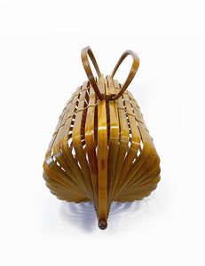 Vintage Style Dark Bamboo Collapsible Tiki Purse