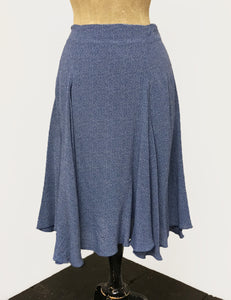 Denim Blue & White Polka Dot Venice Beach Balboa Circle Swing Skirt