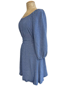 FINAL SALE - Denim Blue Pixie Dot Maria Belted Sundress