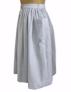 Scout for Loco Lindo Denim Blue Seersucker 1940s Petunia Skirt