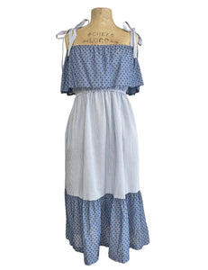 FINAL SALE - Scout Retro Seersucker & Swiss Dot Stroll Ruffled Prairie Dress