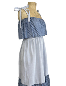 FINAL SALE - Scout Retro Seersucker & Swiss Dot Stroll Ruffled Prairie Dress