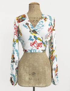 Doris Mayday for Loco Lindo - White Vegas Baby Babaloo Wrap Top