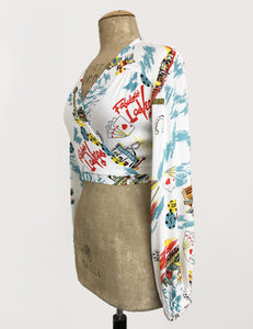 Doris Mayday for Loco Lindo - White Vegas Baby Babaloo Wrap Top