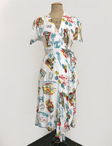 Doris Mayday for Loco Lindo - Vegas Baby Cascade Wrap Dress