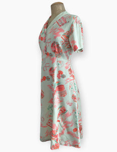 Doris Mayday for Loco Lindo - Mint Green Vegas Baby 1940s Vintage Day Dress