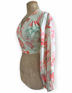 Doris Mayday for Loco Lindo - Mint Green Vegas Baby Babaloo Wrap Top
