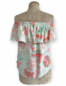 Doris Mayday for Loco Lindo - Mint Vegas Baby Dolores Peasant Blouse