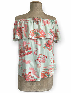 Doris Mayday for Loco Lindo - Mint Vegas Baby Dolores Peasant Blouse