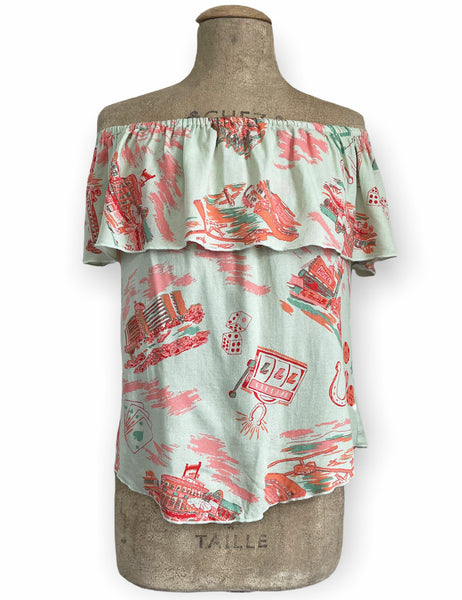 Doris Mayday for Loco Lindo - Mint Vegas Baby Dolores Peasant Blouse