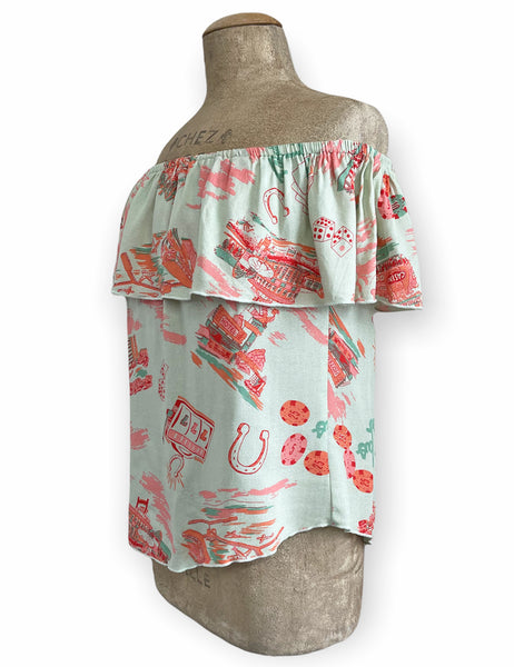 Doris Mayday for Loco Lindo - Mint Vegas Baby Dolores Peasant Blouse