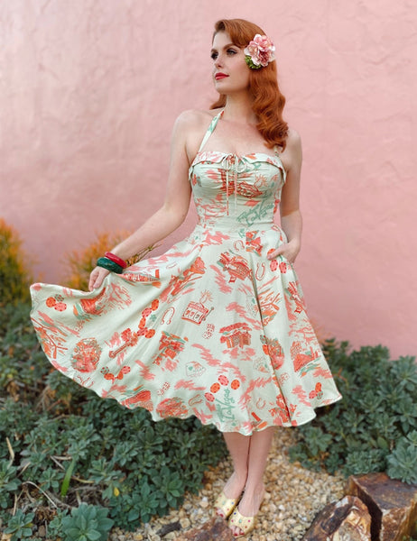 Doris Mayday for Loco Lindo - Mint Green Vegas Baby Marta Halter Dress