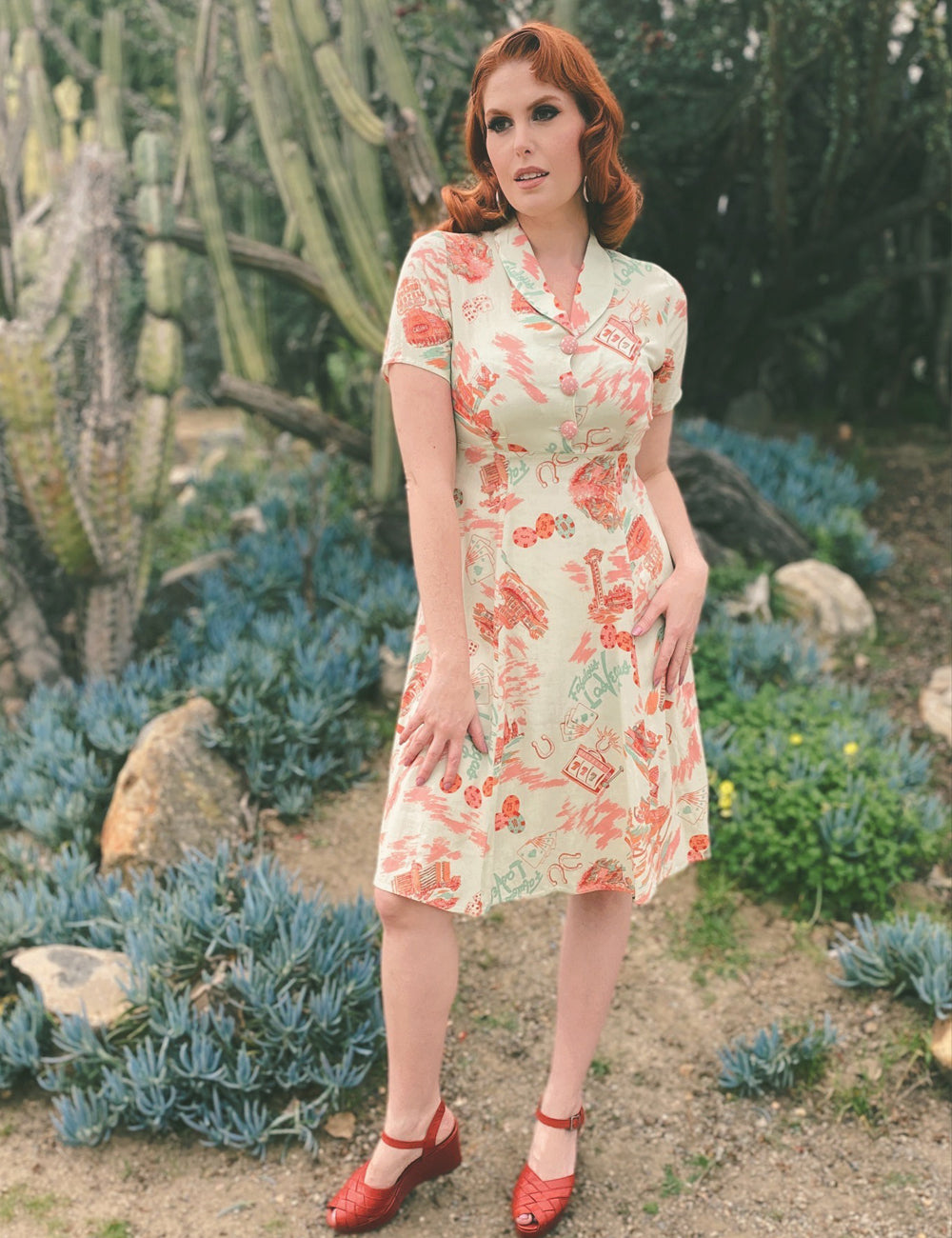 Doris Mayday for Loco Lindo - Mint Green Vegas Baby 1940s Vintage Day Dress